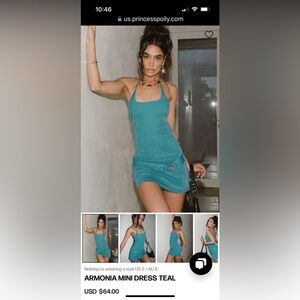 Armonia Mini Dress Teal Princess Polly